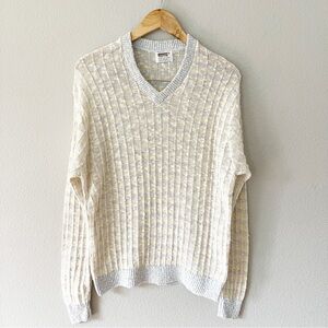 Montgomery Ward Yellow/Blue V-Neck Vintage Sweater Size XL